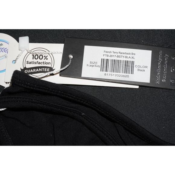 Kindred Bravely French Terry Racerback Nursing Maternity Sleep Black Bra - Picture 9 of 13